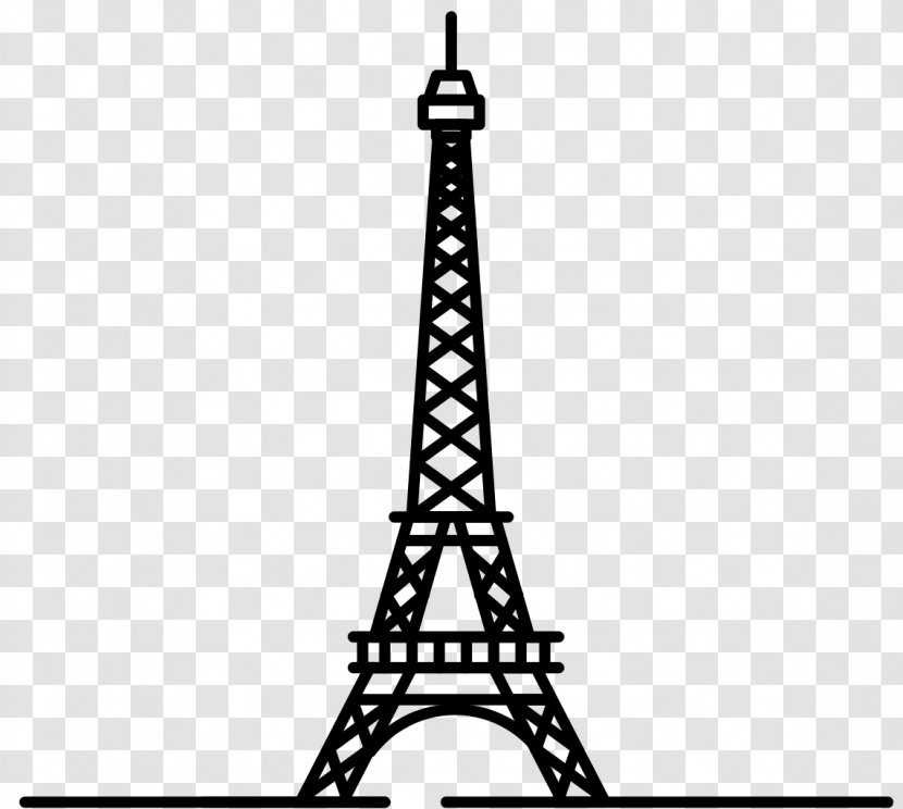 Eiffel Tower - Black And White - Monochrome Transparent PNG