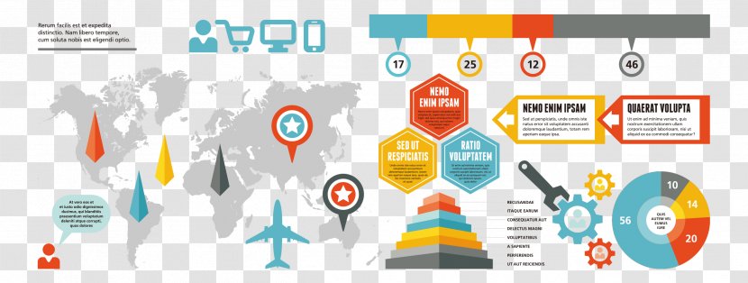 Infographic Chart Data Visualization Visual.ly - Technology - PPT World Map Vector Transparent PNG