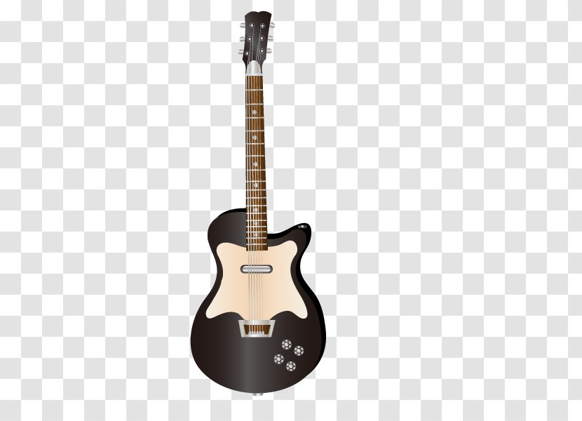 Musical Instrument Electric Guitar - Heart - Vector Black Transparent PNG