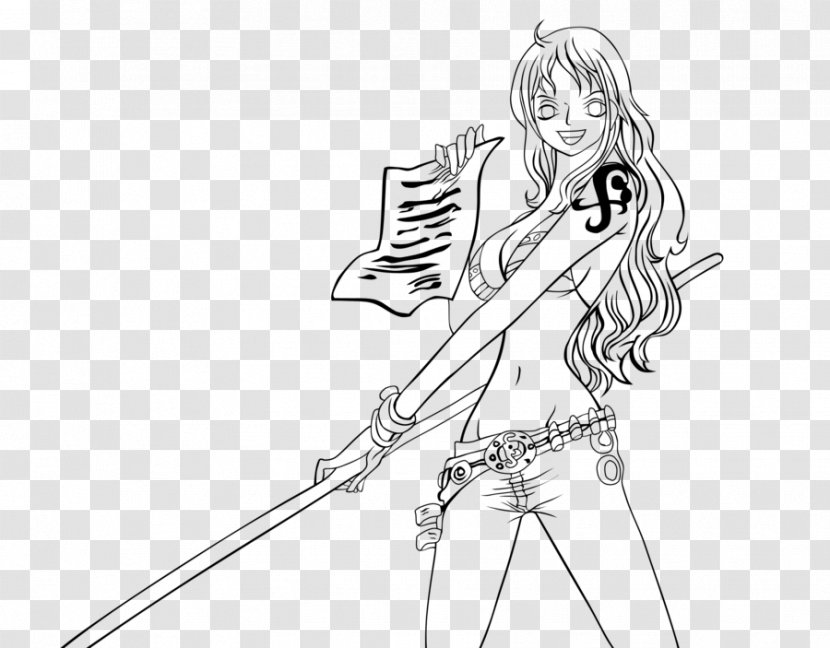 Line Art Nami Roronoa Zoro Ausmalbild Color - Cartoon - Makeup Sketch Transparent PNG