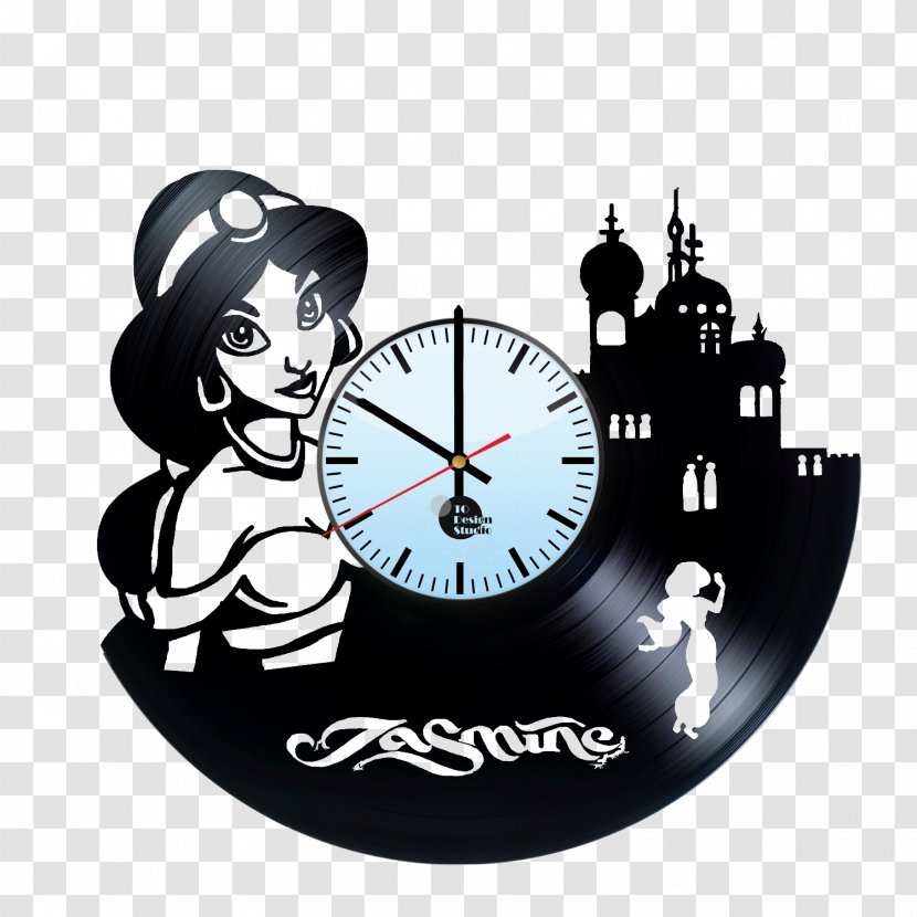 Princess Jasmine Clock Aladdin Disney Phonograph Record - Nursery Transparent PNG
