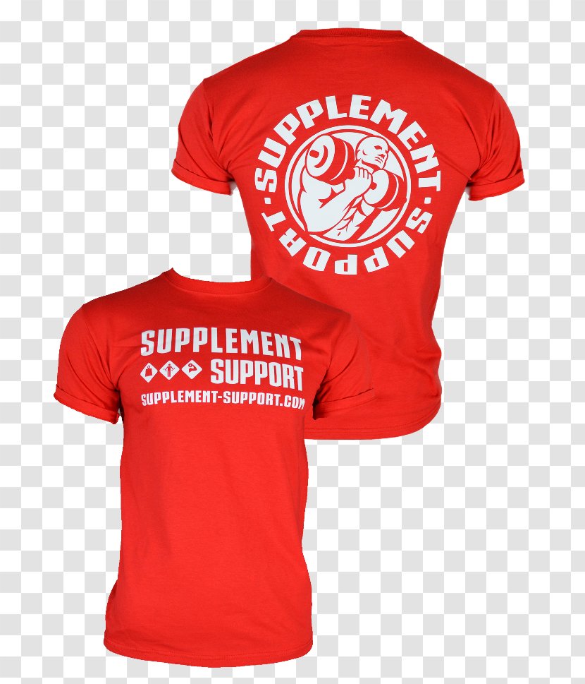 T-shirt Dietary Supplement Red Sports Nutrition - Fan Jersey - Model Transparent PNG