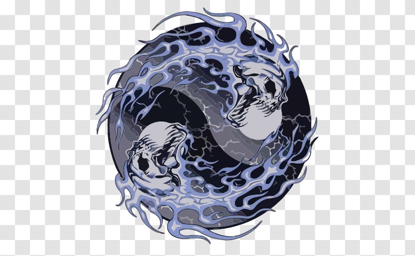 Yin And Yang Chinese Dragon Idea - Electric Blue Transparent PNG