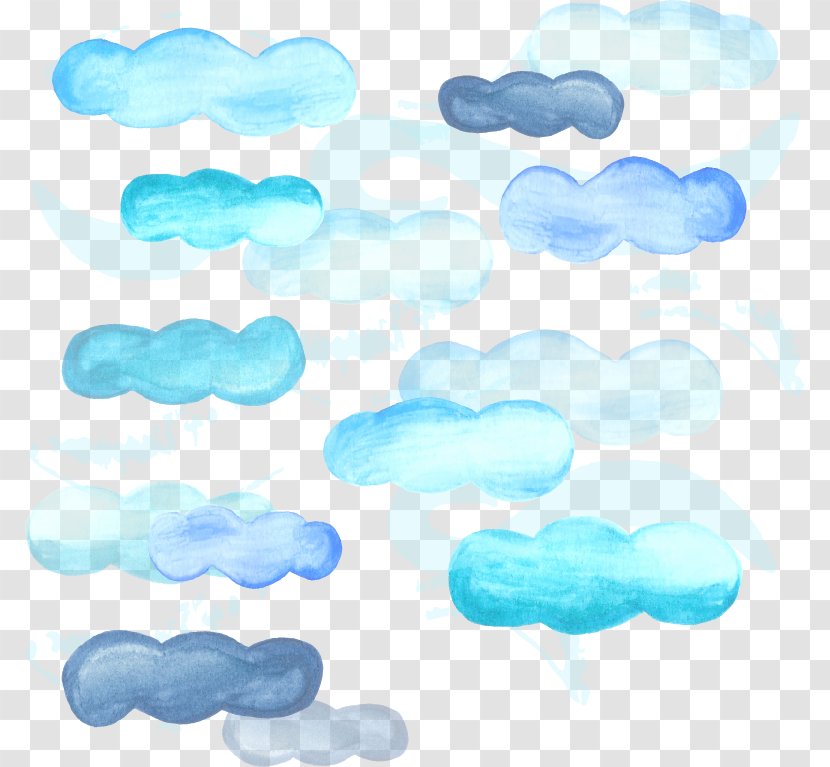 Watercolor Painting Sky Cloud - Pattern - Painted Clouds Transparent PNG