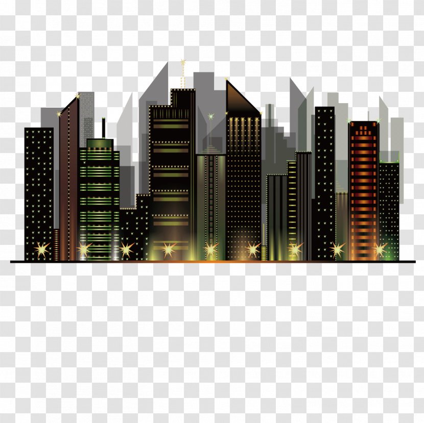Vector City Night View Architecture Sky - Real Estate Transparent PNG