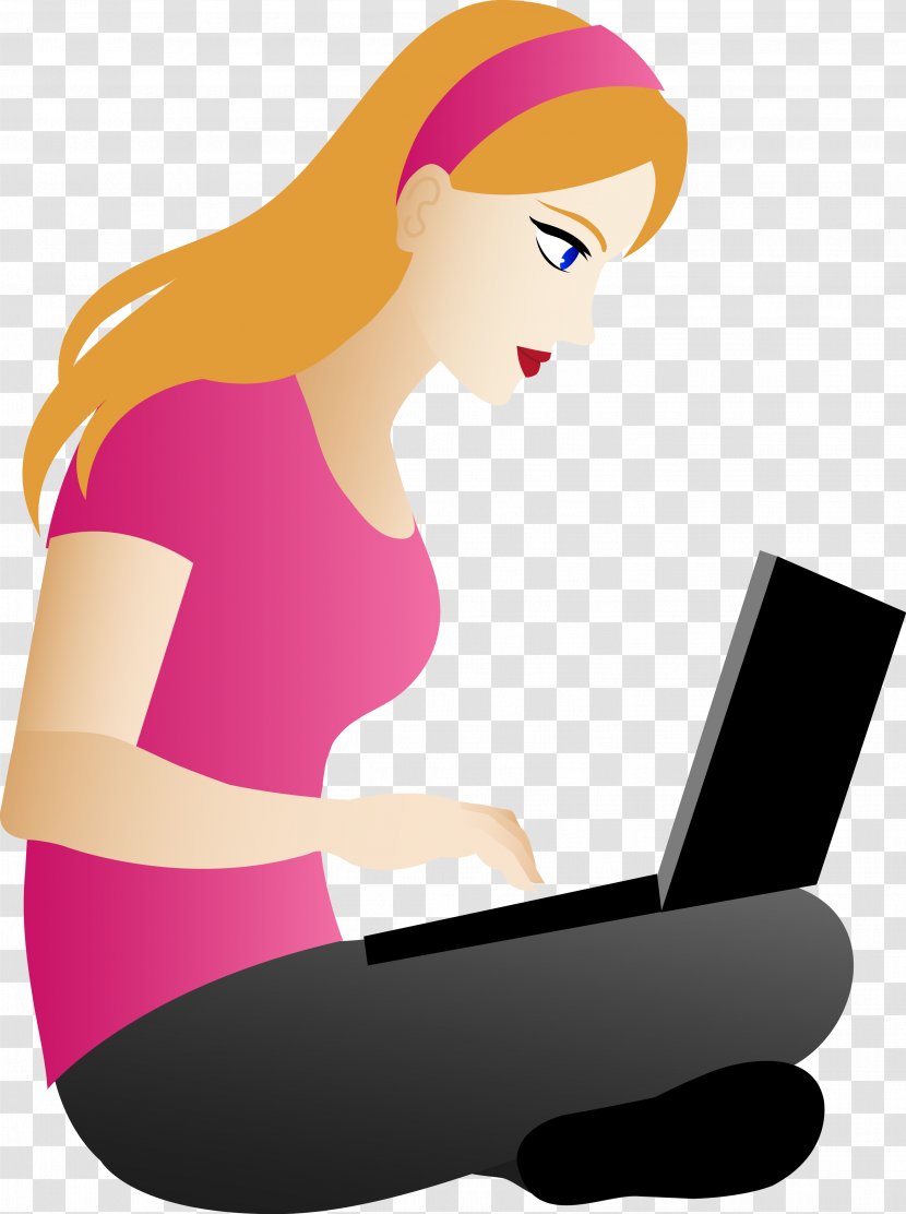 Laptop Free Content Clip Art - Watercolor - Teacher Cliparts Woman Transparent PNG
