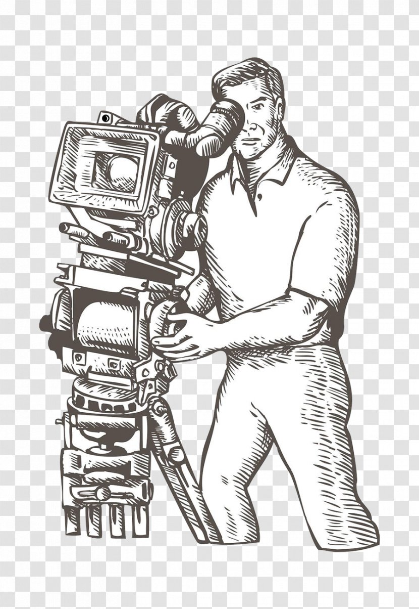 Film Director Drawing Camera Operator Illustration - Finger - Hand-painted Photographer Transparent PNG