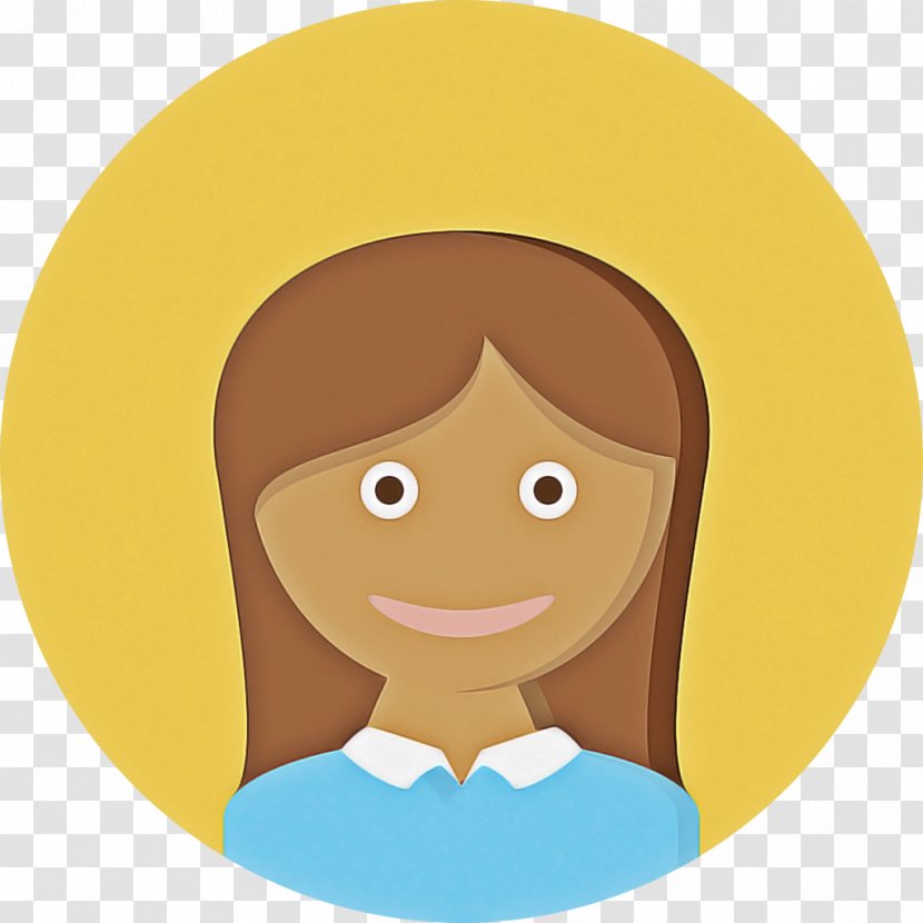 Cartoon Yellow Plate Smile Tableware - Brown Hair - Fictional Character Transparent PNG