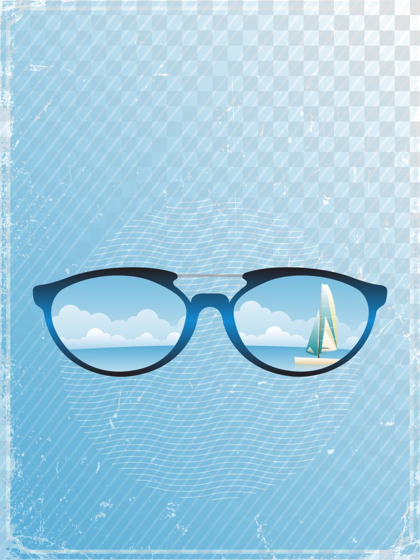 Summer Poster Illustration - Flat Design - Travel Elements Transparent PNG