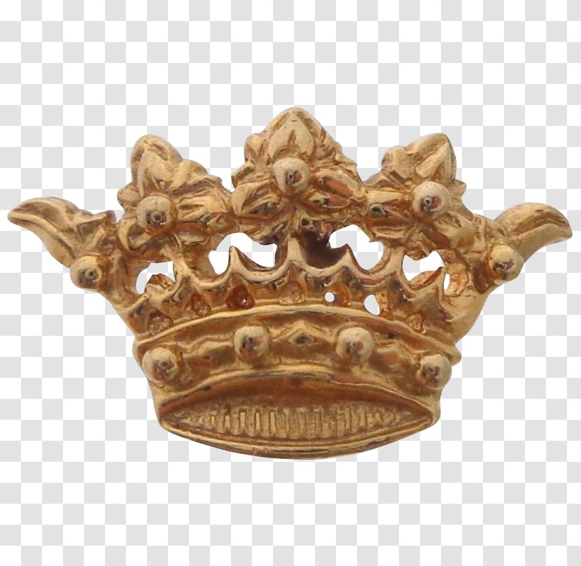 Crown Lapel Pin Gold Brooch - Brass - Silver Transparent PNG