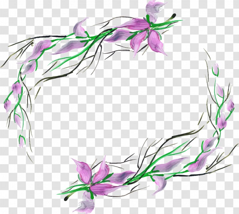 Vector Hand-painted Flower Borders - Color - Watercolor Painting Transparent PNG