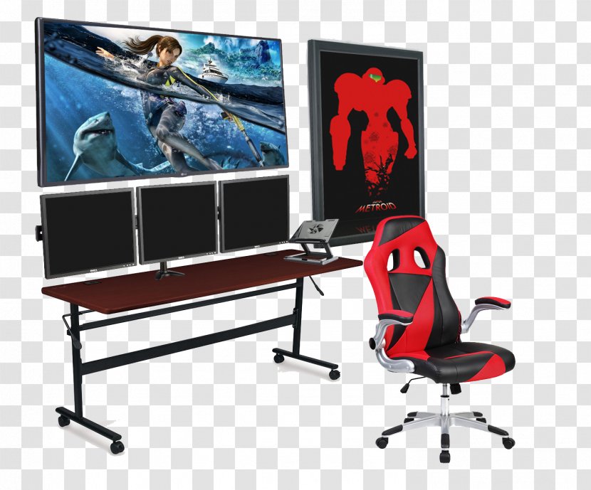 Computer Desk Video Game Office & Chairs PlayStation 4 - Great Wall Transparent PNG