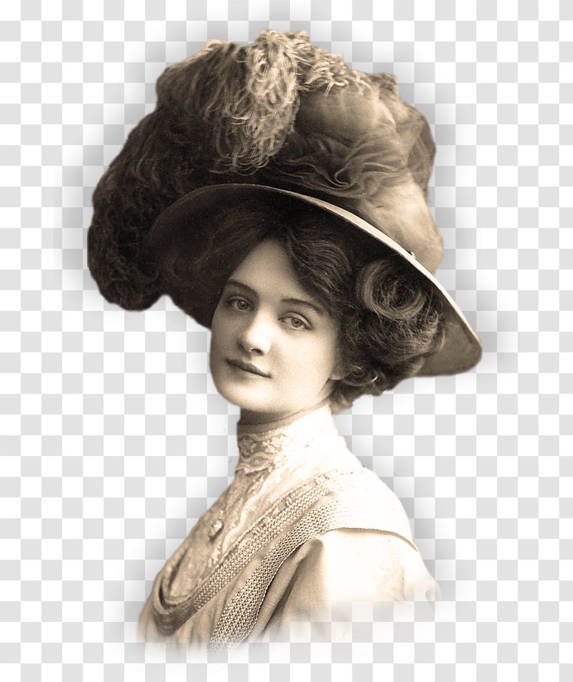 Lily Elsie Edwardian Era 1900s Female Actor - Silhouette - Retro Style Transparent PNG