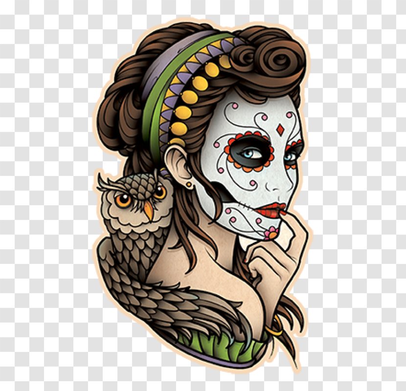 La Calavera Catrina Tattoo Day Of The Dead Flash Transparent PNG