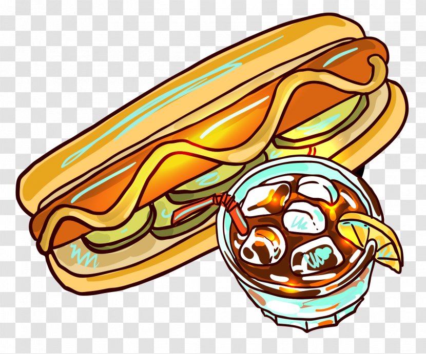 Hot Dog Sausage Hamburger Barbecue - Bread - Cartoon Transparent PNG