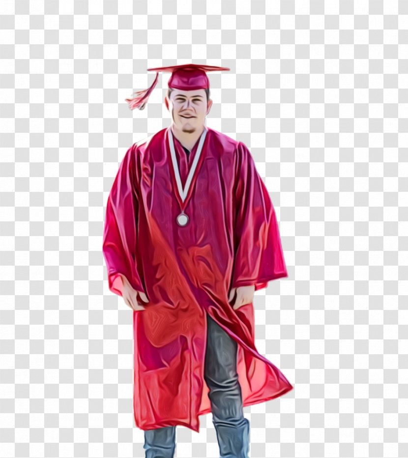 Robe Graduation Ceremony Doctor Of Philosophy Maroon - Academic Dress Transparent PNG
