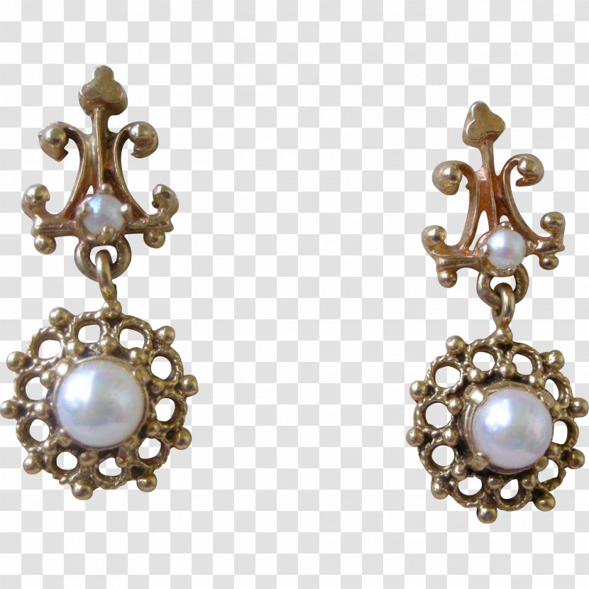 Pearl Earring Body Jewellery Filigree Gold - Exquisite Inkstone Transparent PNG