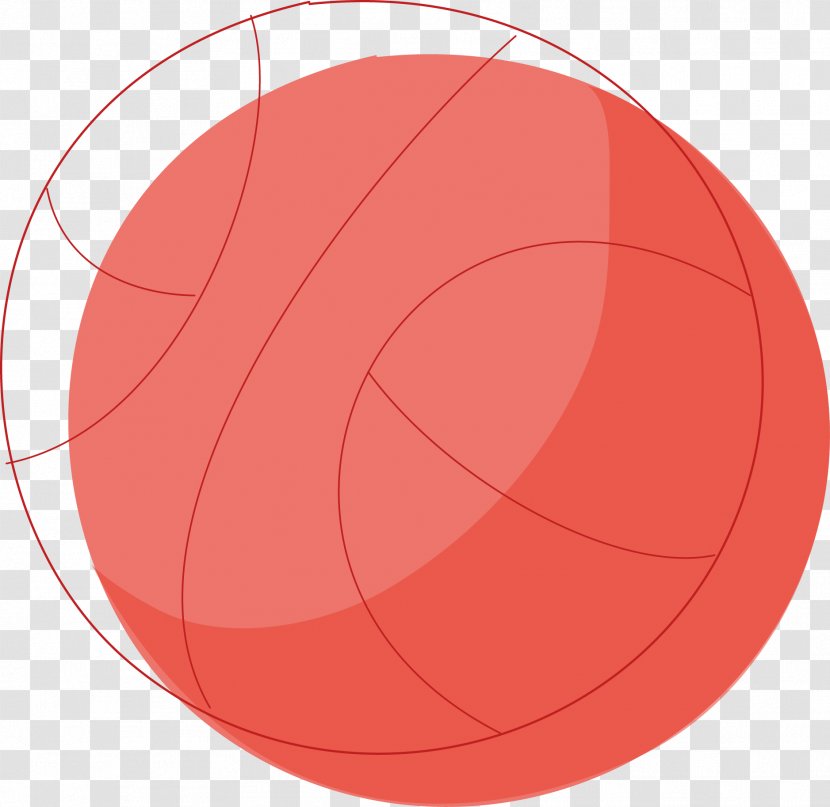 Circle Volleyball - Red - Vector Transparent PNG
