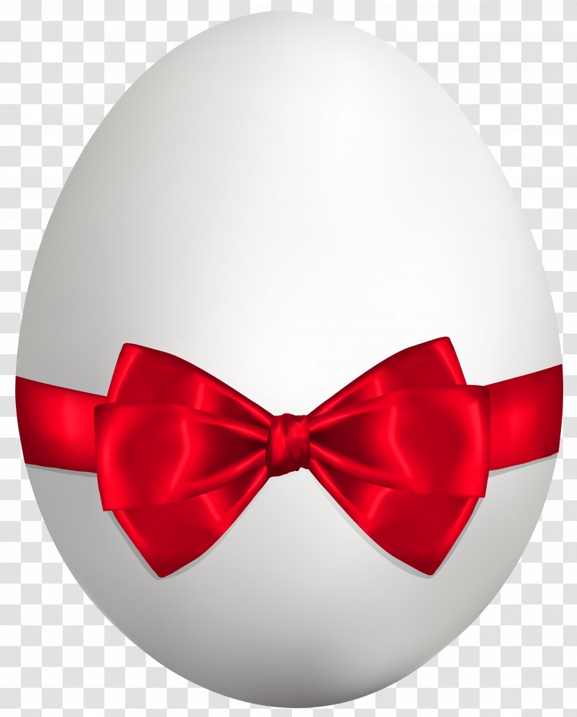 Easter Bunny Euclidean Vector Egg - Postcard - White With Red Bow Clip Art Image Transparent PNG