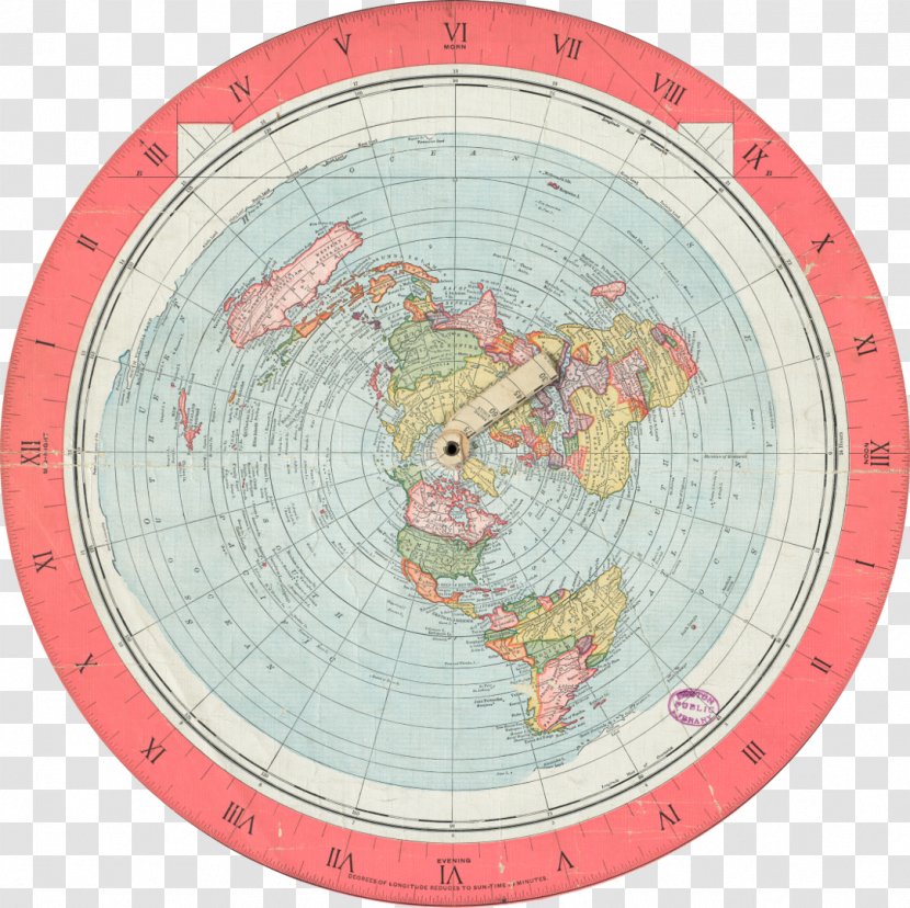 Globe Norman B. Leventhal Map Center North Pole Flat Earth - Samuel Rowbotham - Clock Transparent PNG