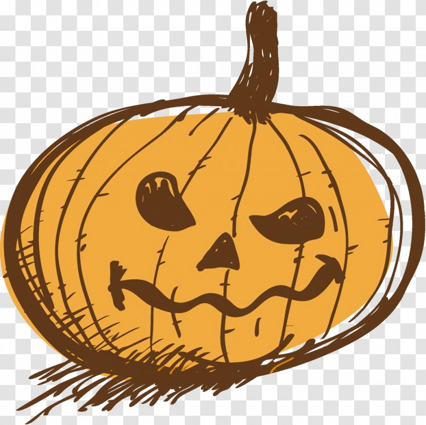 Jack-o-Lantern Halloween Carved Pumpkin - Gourd Fruit Transparent PNG