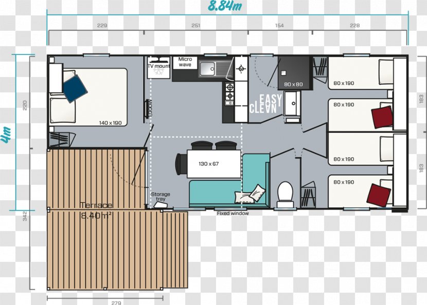 Loggia Architecture Mobile Home Apartment - Floor Plan Transparent PNG