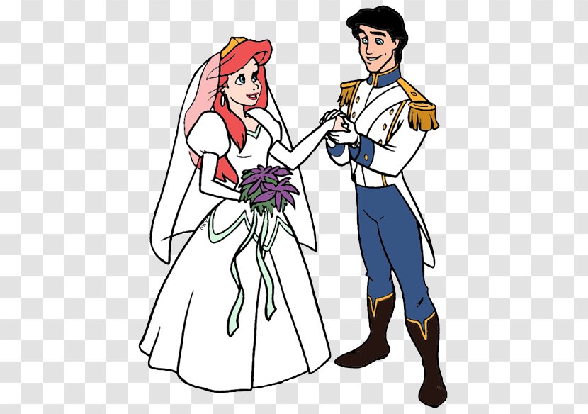 Ariel The Prince Sebastian Wedding Clip Art - Cartoon - Married Transparent PNG