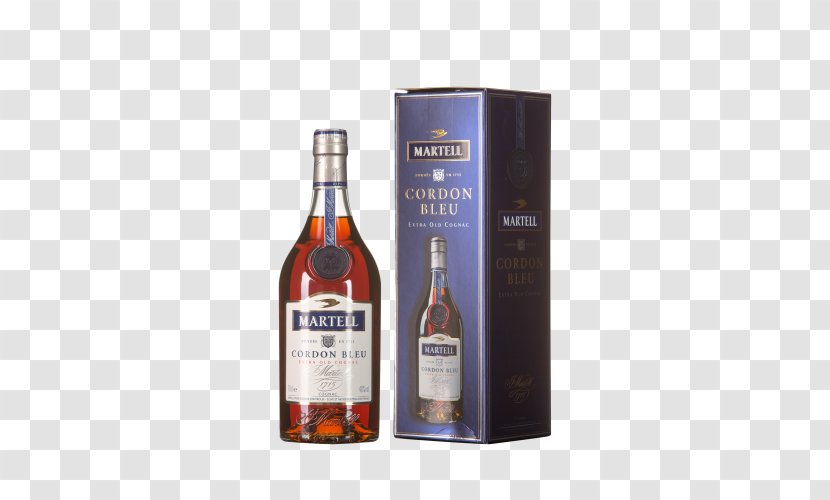 Cognac Liqueur Martell Whiskey Glass Bottle - Cordon Bleu Transparent PNG