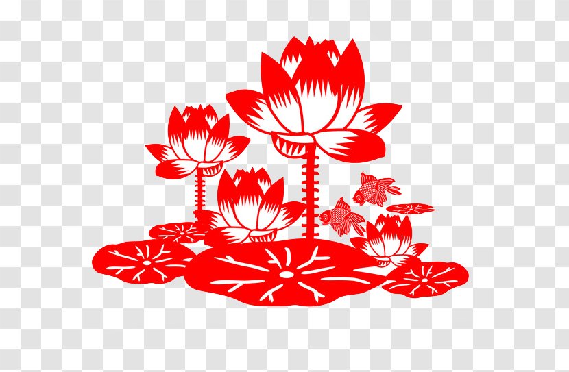 Papercutting U8377u5858u6708u8272 Chinese Paper Cutting Nelumbo Nucifera - Flowering Plant - Lotus Decals Transparent PNG