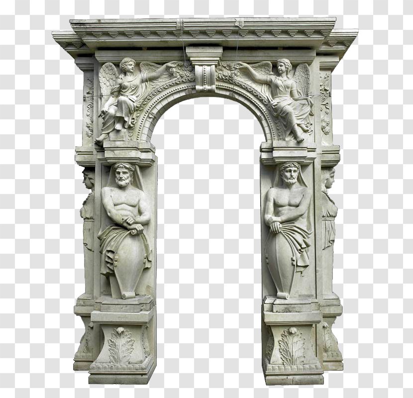Stone Sculpture Carving Arch - Column - Europe And The United States Material Picture Transparent PNG