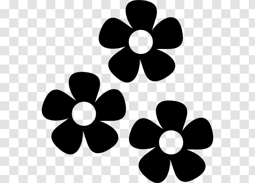 Flower Clip Art - Black Transparent PNG