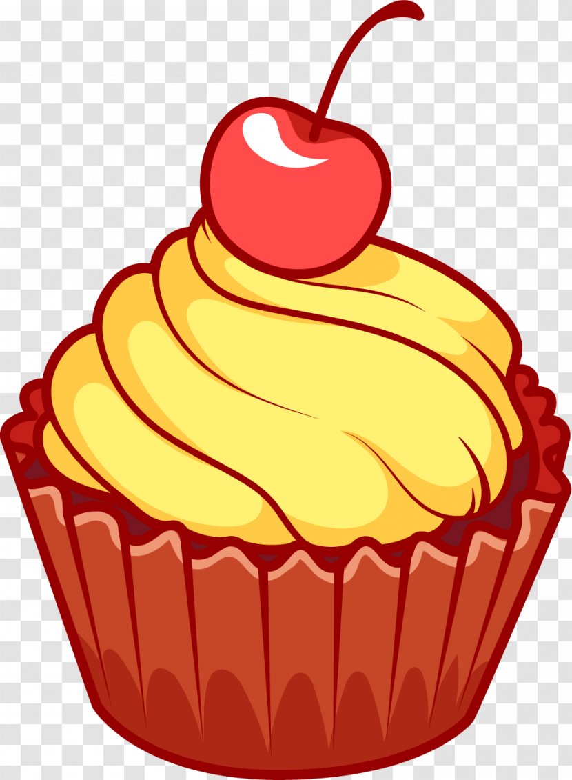 Cupcake Cream Torte Cherry Cake - Flavor - Cartoon Exquisite Little Transparent PNG