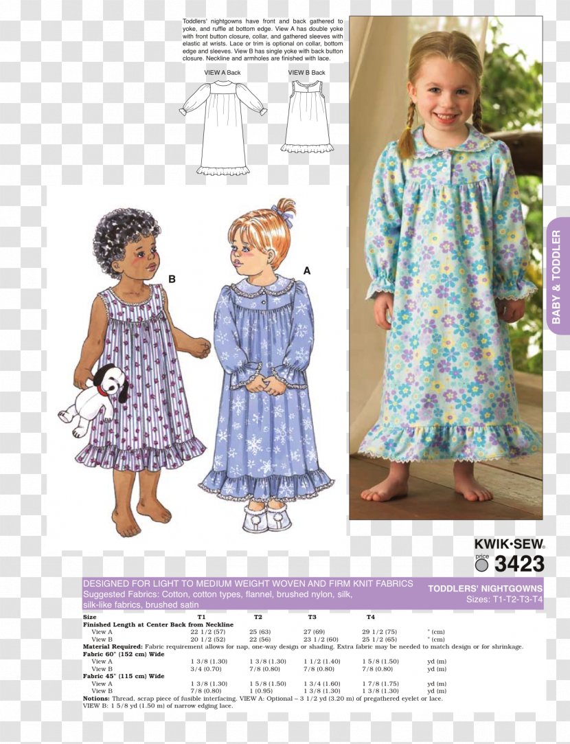 Nightgown Child Pajamas Robe Pattern - Flower Transparent PNG