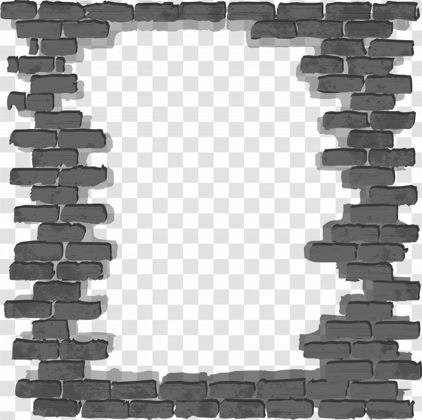 Brick Wall Wallpaper - Black - Simple Frame Transparent PNG