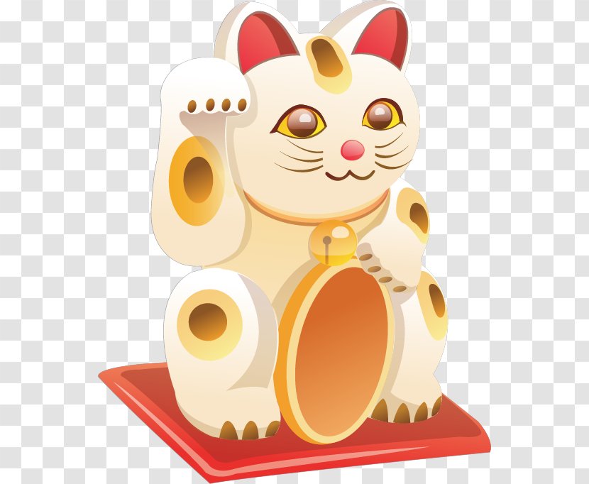 Cat Maneki-neko - Like Mammal - Vector Cartoon Animal Ornaments Lucky Transparent PNG