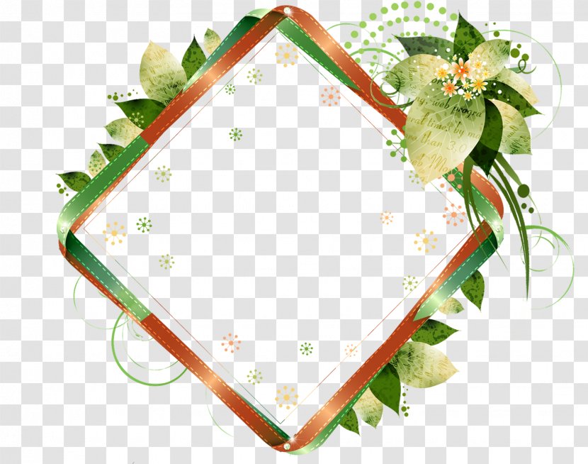 Picture Frame Flower - Digital Photo - Green Diamond Pattern Transparent PNG