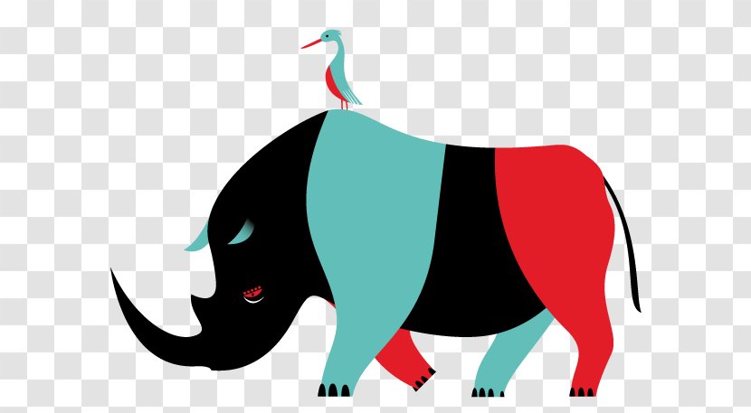 Digital Illustration Drawing Rhinoceros - Poster - The African Grassland Transparent PNG