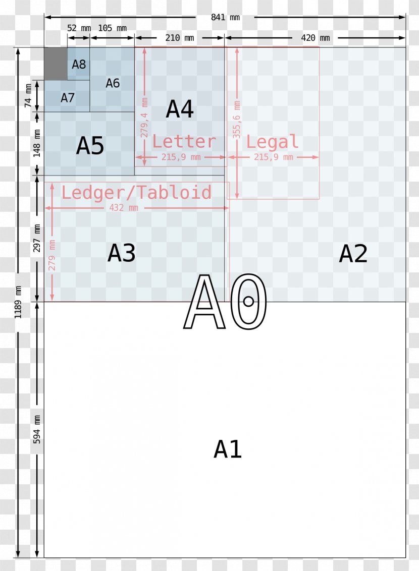 Standard Paper Size Foolscap Folio Letter ISO 216 - Printing - Flyer Transparent PNG