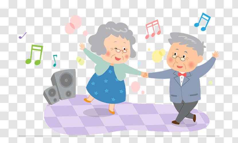 Dance Illustration - Watercolor - Dancing Old Man Transparent PNG