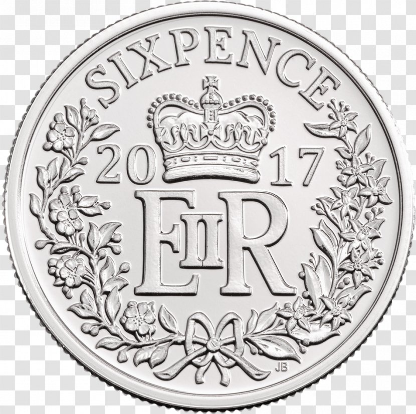 Royal Mint Sixpence Coin Rubber Stamp Silver - Currency - May You Come Into A Good Fortune Transparent PNG