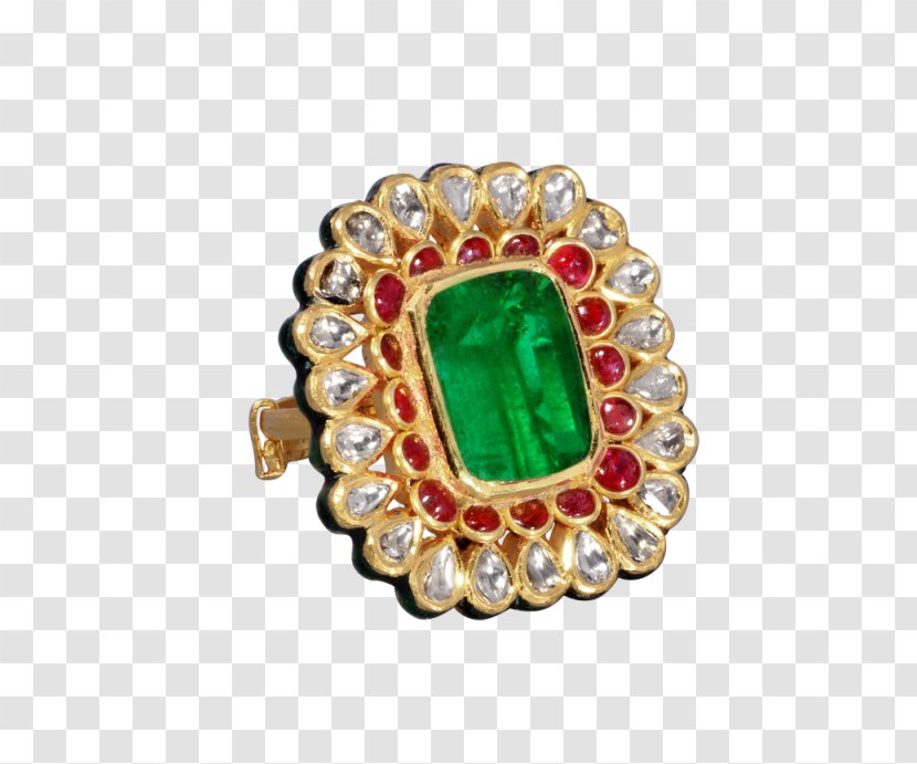 Emerald Earring Kundan Jewellery - Engagement Ring Transparent PNG