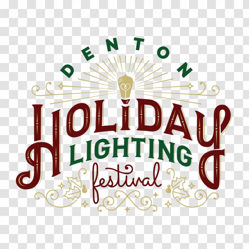 Discover Denton Welcome Center Co. Christmas Lights Holiday Logo Festival - Early May Bank Transparent PNG