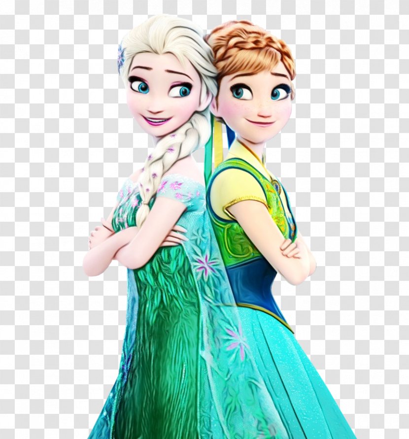 Elsa Frozen Fever Anna Olaf - Aqua Transparent PNG