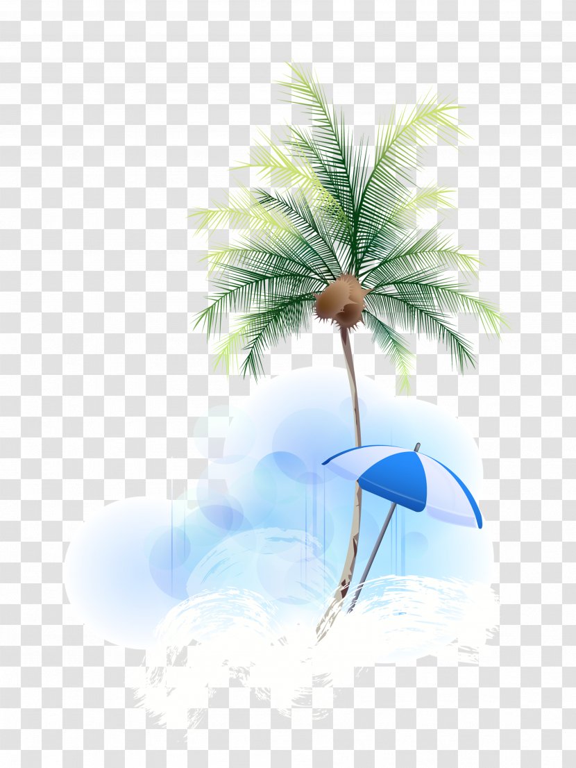Sandy Beach Hainan Clip Art - Coconut Tree Transparent PNG
