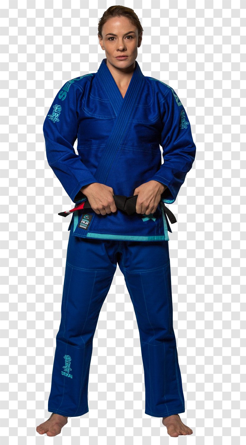Brazilian Jiu-jitsu Gi Rash Guard Woman World - Electric Blue Transparent PNG