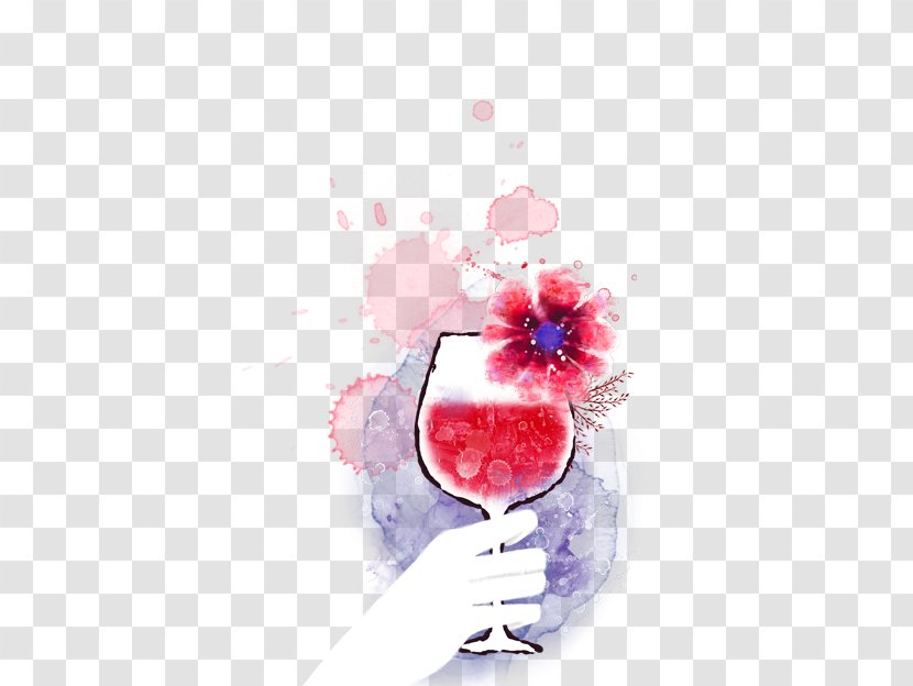 Red Wine - Petal - And Hand-painted Transparent PNG