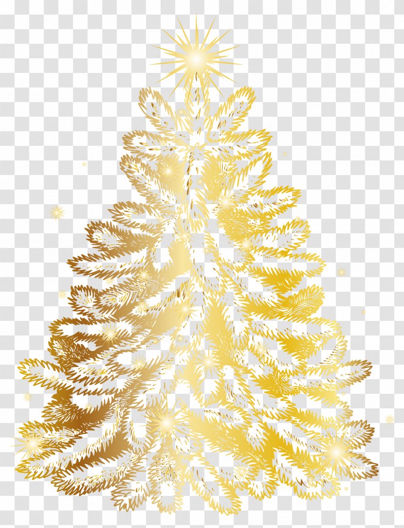 Gold Christmas Tree - Santa Claus - Ornament Lodgepole Pine Transparent PNG