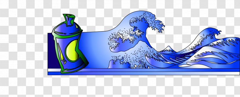 Graffiti The Great Wave Off Kanagawa Drawing Mural - Royaltyfree Transparent PNG