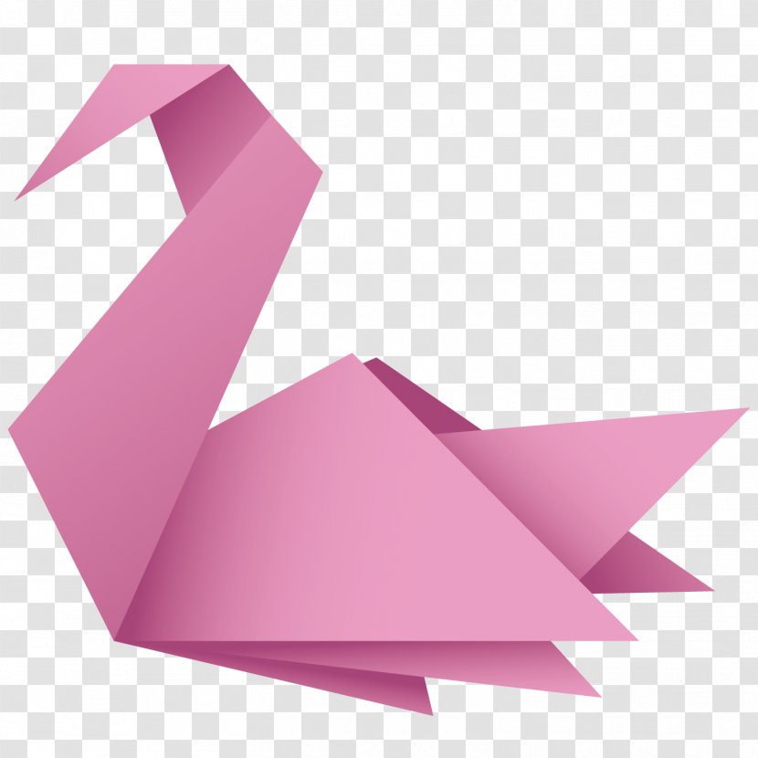 Cygnini Paper Origami - Pink - Swan Transparent PNG