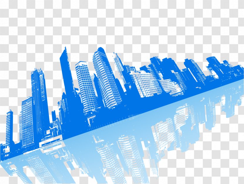 Vector Building Download - Blue Skyscrapers Transparent PNG